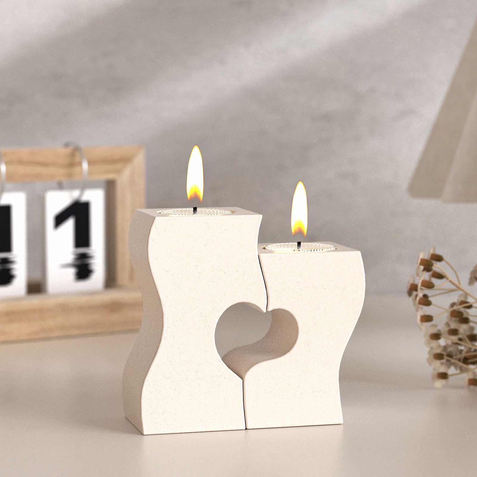 Candle Molds - S Kalp Şamdan Silikon Kalıplar DIY