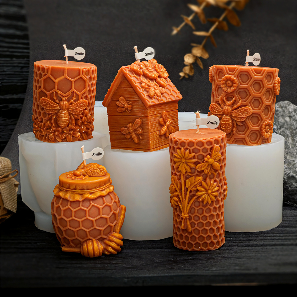 Candle Containers - Bal Peteği Şeklinde Mum Kalıbı Arı