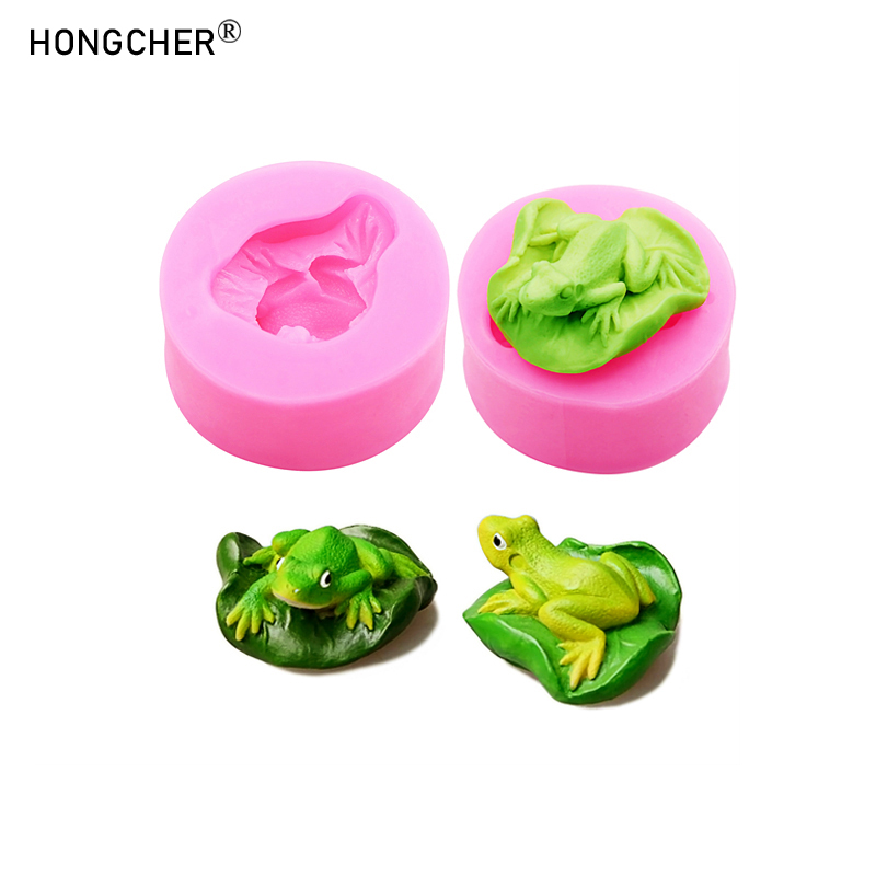 Candle Molds - Lotus Yaprağı Kurbağa Reçine Mikro Peyzaj